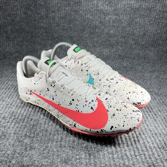 Nike Zoom Rival S 9 Men's Size 8 Paint Splatter White Crimson Jade 907564-101 - Picture 2 of 14